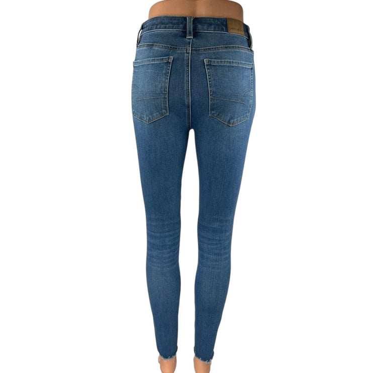 American Eagle The Dream Jean Blue Skinny Leg High Waist Denim Jeans Pants Sz 2
