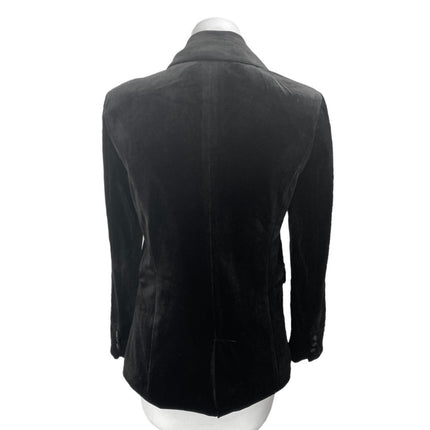 Blank NYC Black Velvet Velour Long Sleeve One Button Blazer Coat Jacket Size XS
