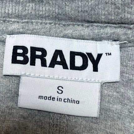 BRADY Men's Gray Heather 12 Long Sleeve Crew Neck Graphic T Shirt Tee Top Size S