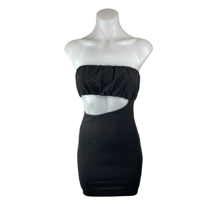 Princess Polly Womens Black Cut Out Sleeveless Tube Bandeau Mini Bodycon Dress 2