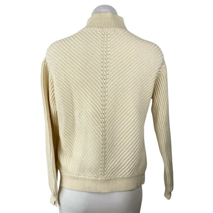 Marine Layer Women's Cream Wool Rib Knit Turtleneck Long Sleeve Sweater Top XS