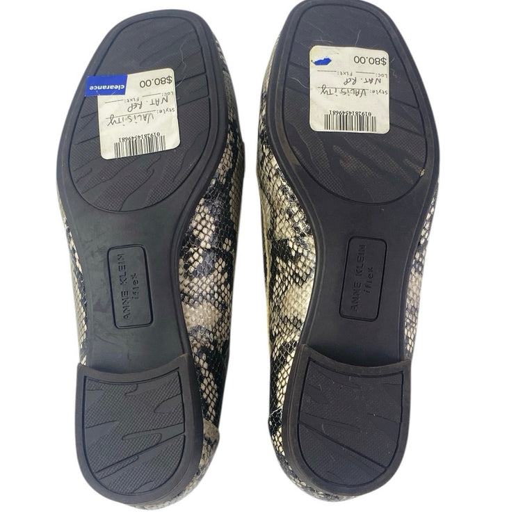 NEW Anne Klein Valisity Multicolor Snakeskin Leather Slip On Loafer Shoes Size 6