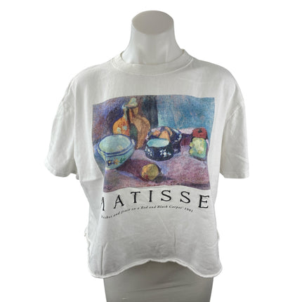 Abercrombie & Fitch Womens White Matisse Crewneck Boyfriend T Shirt Tee Top Sz M