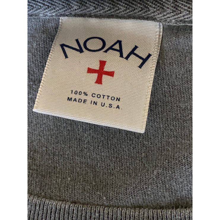 Noah NYC Core Logo Pocket Gray Crew Neck Short Sleeve Basic Tee T-Shirt Top Sz L