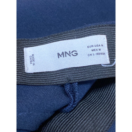 Mango MNG Women's Navy Blue High Rise Straight Leg Trouser Office Dress Pants M