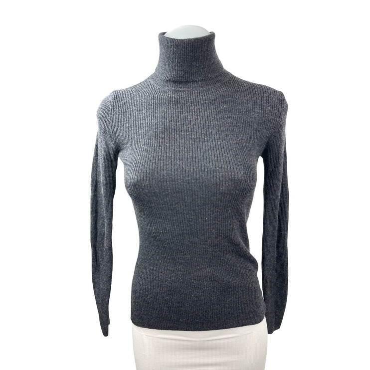 Philosophy Women Black 100% Wool Knit Long Sleeve Turtleneck Sweater Top Size M