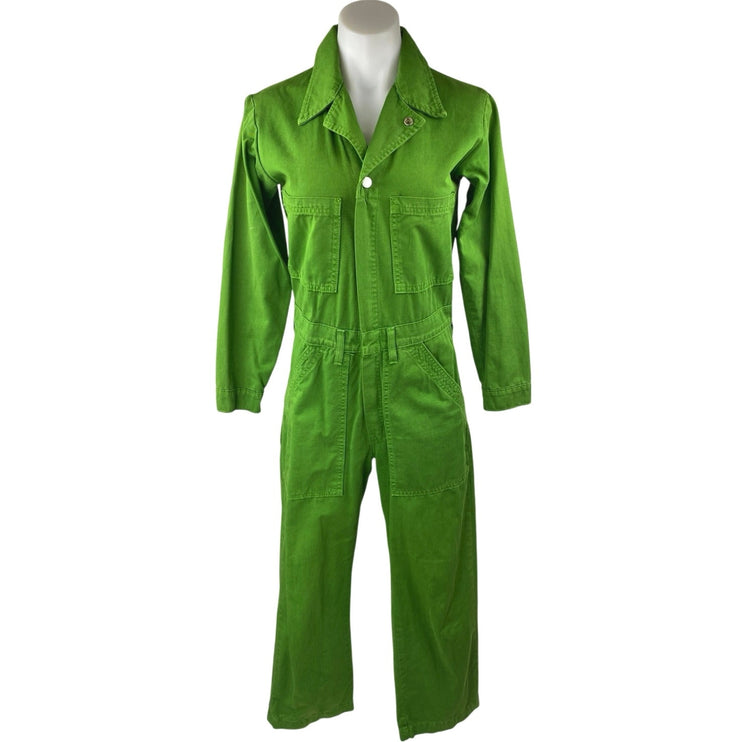 Big Bud Press Women's Green Long Sleeve Utility Denim Jeans Jumpsuits Romper XS