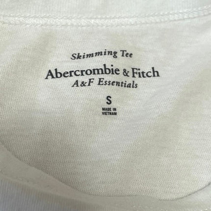 Abercrombie & Fitch Les Fleurs White Short Sleeve Crop Tee T Shirt Top Size S