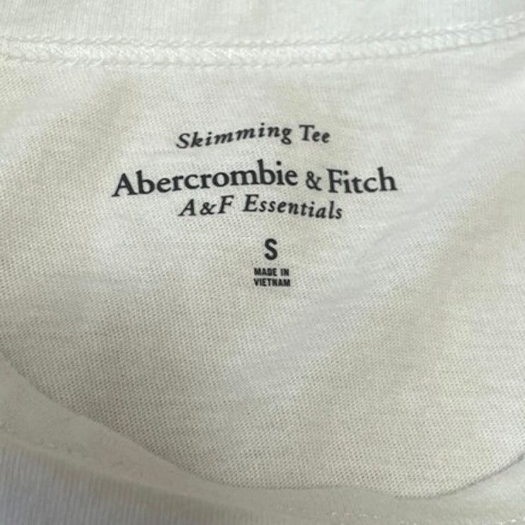 Abercrombie & Fitch Les Fleurs White Short Sleeve Crop Tee T Shirt Top Size S