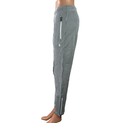Todd Snyder Women's Blue Striped Zip Hem High Rise Tapered Trousers Pants XS