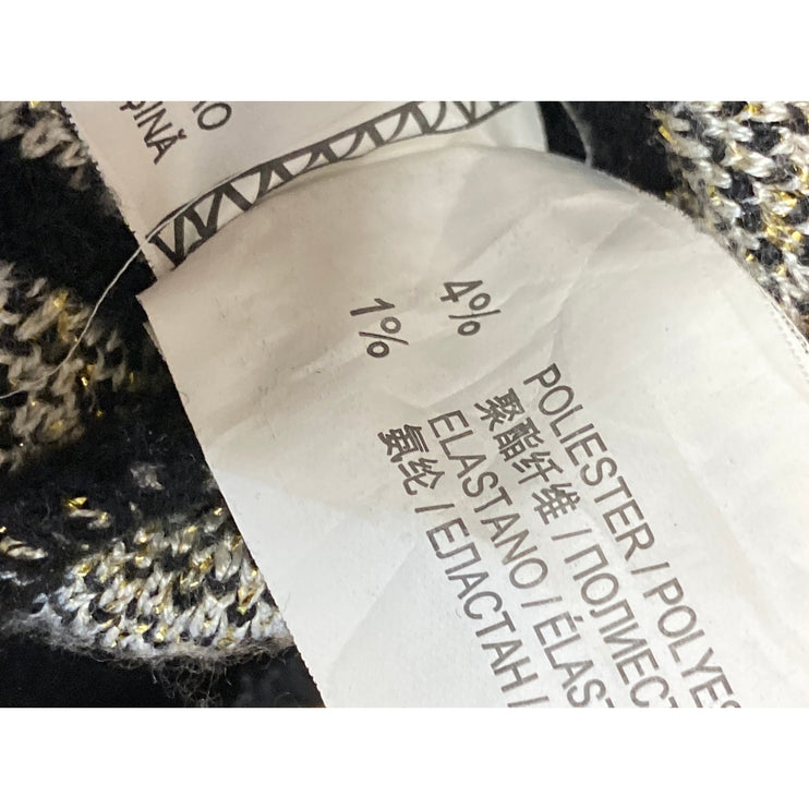 Pull & Bear Women's Black Cream Tapestry Floral Long Sleeve Knit Sweater Top XL