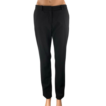 H&M Women's Black Mid Rise Slim Straight Career Business Trousers Pants Size 6