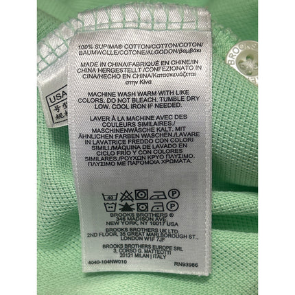 Brooks Brothers Men's Green Slim Fit Logo Short Sleeve Polo Shirt Top Size S