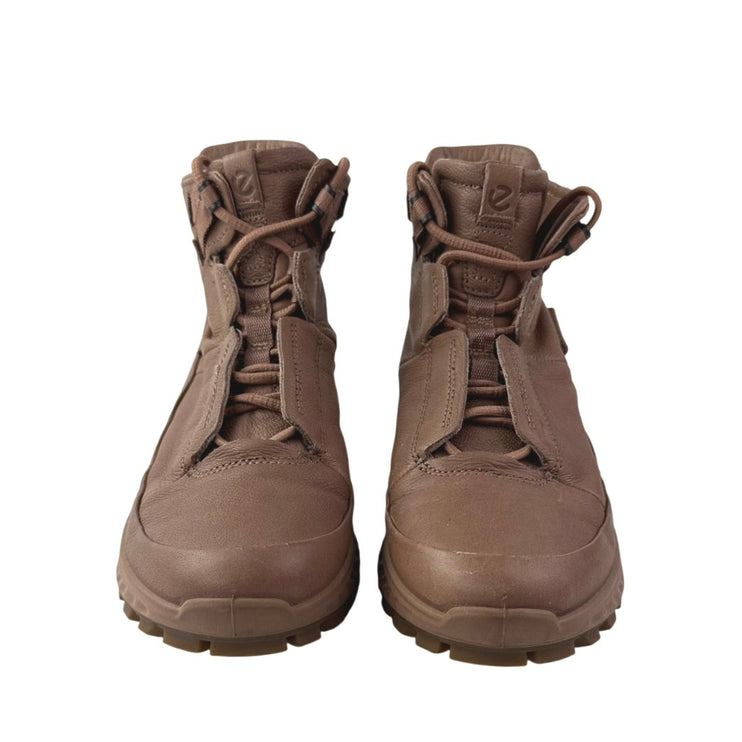 ECCO Exostrike Women's Brown Leather Round Toe Lace Up Hiking Boots Size 7-7.5