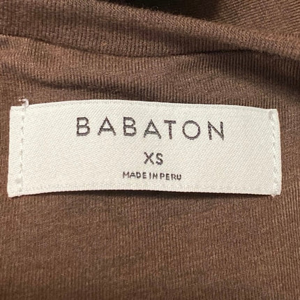 Aritzia Babaton Brown Ruched Sleeveless Racerback Mini Bodycon Tank Dress Sz XS