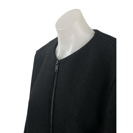Cos 100% Wool Women's Black Long Sleeve Cardigan Sweater Blazer Coat Jacket Sz 6