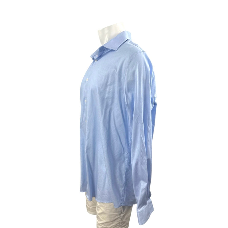Michael Kors Men's Blue Long Sleeve Button Down Stretch Dress Shirt Top Size XXL
