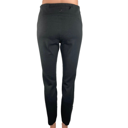 Lululemon Black Mid Rise Skinny Pull On Zip Pocket Stretch Ankle Crop Pants M