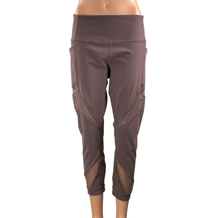 Lululemon Mesh In Motion Crop Pink High Rise Yoga Athletic Leggings Pants Sz 12