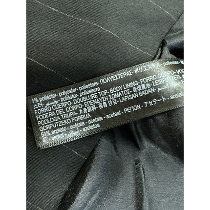 Massimo Dutti Black Pinstriped Double Breasted Long Sleeve Blazer Coat Jacket 10