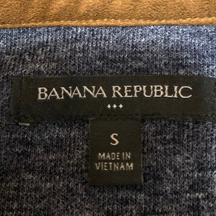 Banana Republic Men's Blue Knit Long Sleeve Henley Sweatshirt Sweater Top Size S