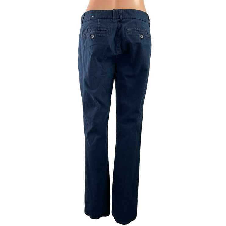 Ann Taylor LOFT Julie Navy Blue Low Waist Straight Leg Chino Trousers Pants Sz 6