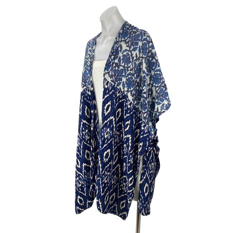 Anthropologie In Our Nature Midnight Women's Floral Ikat Kimono Cardigan Top OS