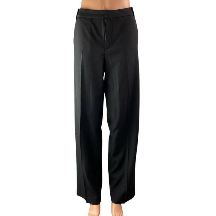 Banana Republic Sculpted Black High Rise Straight Wide Trousers Dress Pants Sz 6