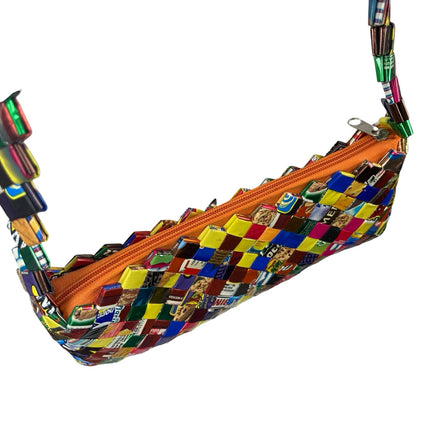 Multicolor Wrapper Woven Candy Gum Handmade Upcycled Purse Shoulder Handbag