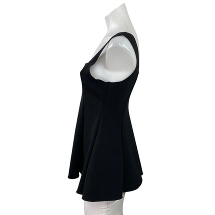 Zara Womens Black Knit Sleeveless Sweetheart Neck Peplum Tank Blouse Top Size L