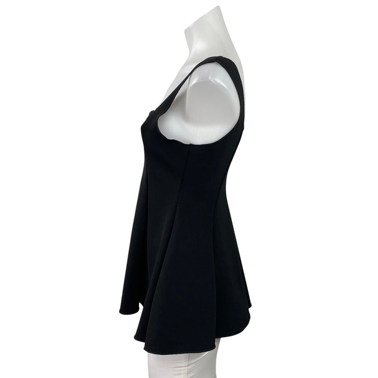 Zara Womens Black Knit Sleeveless Sweetheart Neck Peplum Tank Blouse Top Size L