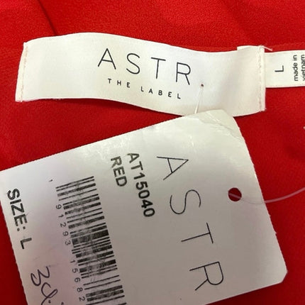 NEW ASTR Red Sleeveless Cowl Neck Silky Satin Cami Camisole Bodysuit Tank Top L