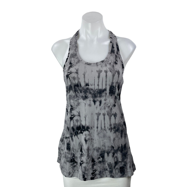 Lululemon Women's Black Tie Dye Scoop Neck Racerback Athletic Tank Top Size M