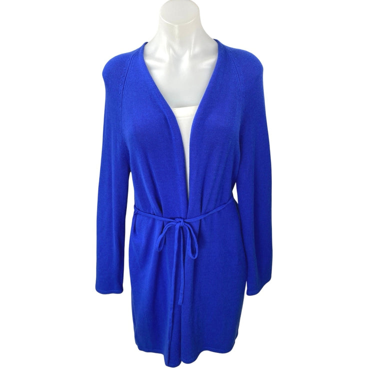 Ann Taylor LOFT Blue Long Sleeve Tie Waist Robe Cardigan Sweater Top Size XS