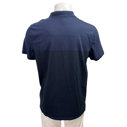 Calvin Klein Men's Navy Blue Black Striped Short Sleeve Golf Polo Shirt Top XL