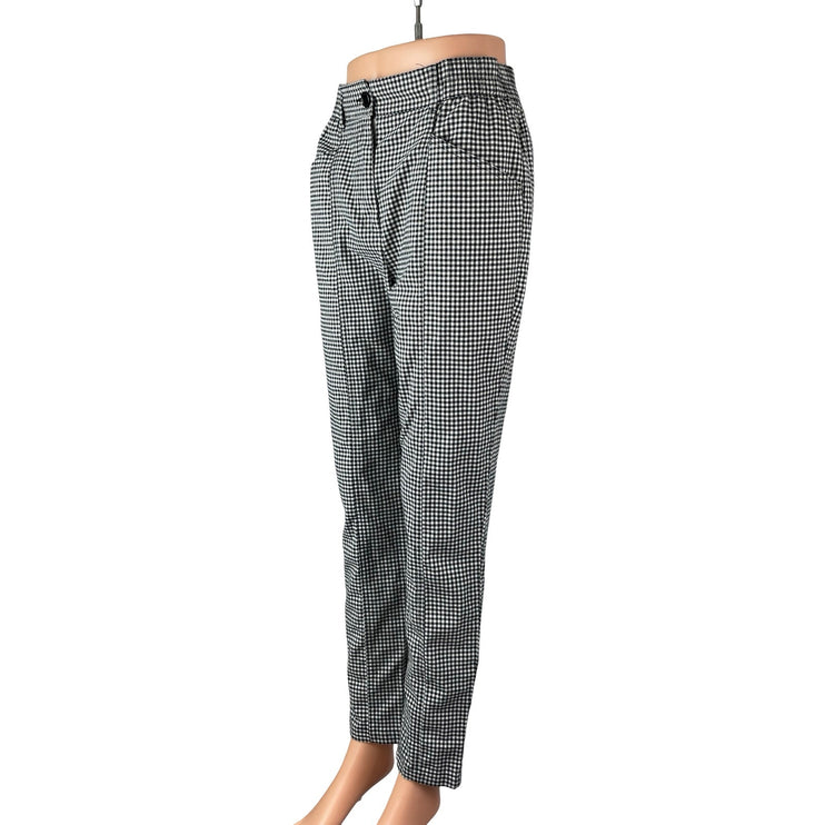 Urban Outfitters Womens Gingham Check Plaid Loose Tapered Trousers Dress Pants S