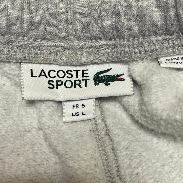 Lacoste Sport Gray Drawstring High Waisted Jogger Jogging Sweat Track Pants Sz L