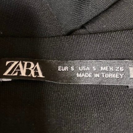 Zara Women's Black Faux Wrap Zip High Waisted Split Pencil Midi Skirt Size S