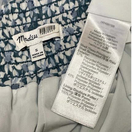 Madewell Womens Blue White Floral Tiered Peasant Elastic Waist Midi Skirt Size S
