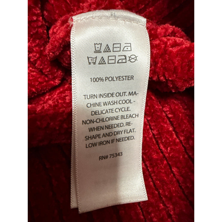 Christian Siriano Red White Fair Isle Christmas Long Sleeve Turtleneck Sweater M