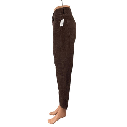 NEW GAP Women's Brown Corduroy High Rise Barrel Carrot Tapered Trousers Pants 31