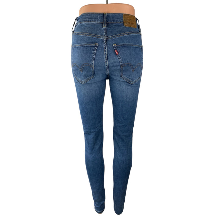Levi's Mile High Rise Women's Blue Medium Wash Super Skinny Denim Jeans Pants 26