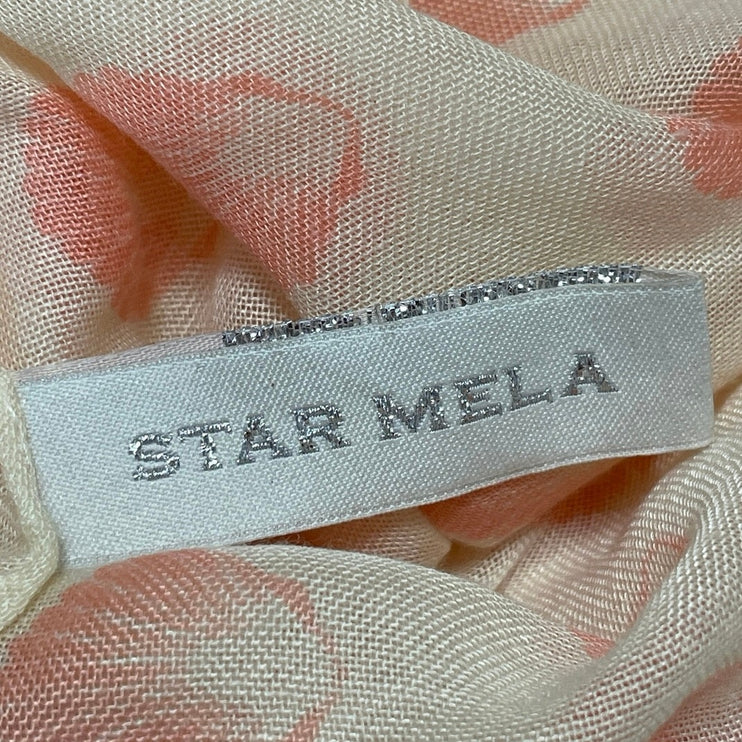 Star Mela Coral Seashell Tassel Tie Pom Pom Boho Shawl Wrap Neck Scarf Size OS