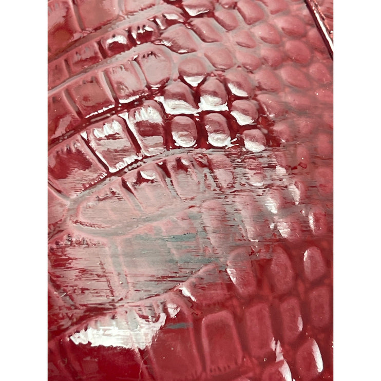 Vince Camuto Benedie Red Patent Leather Crocodile Pointed Toe Ankle Boots Sz 10