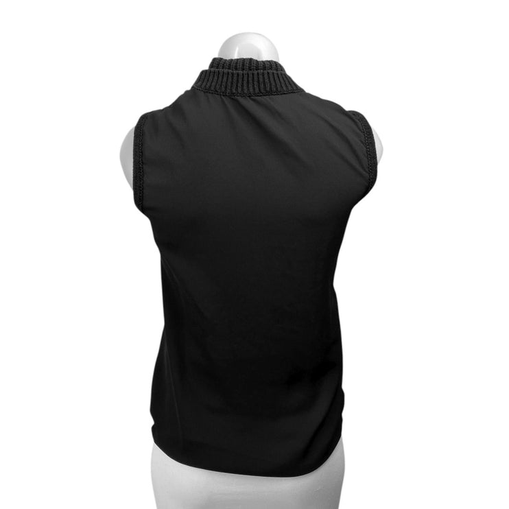 Central Park West Black Chunky Knit Sleeveless Turleneck Sweater Tank Top Size S