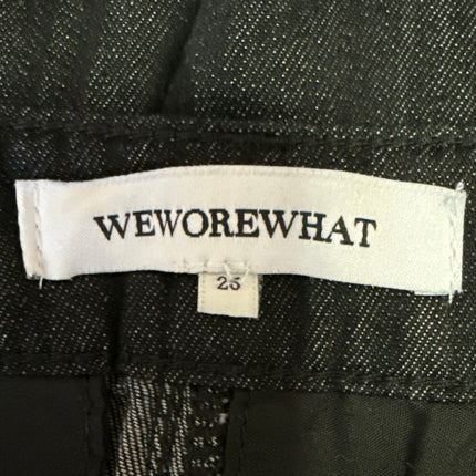 Weworewhat Women's Black High Waisted Pleated Wide Leg Denim Jean Shorts Sz 25