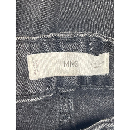 Mango MNG Women's Gray High Rise Pockets Mini Utility Denim Jeans A-Line Skirt M
