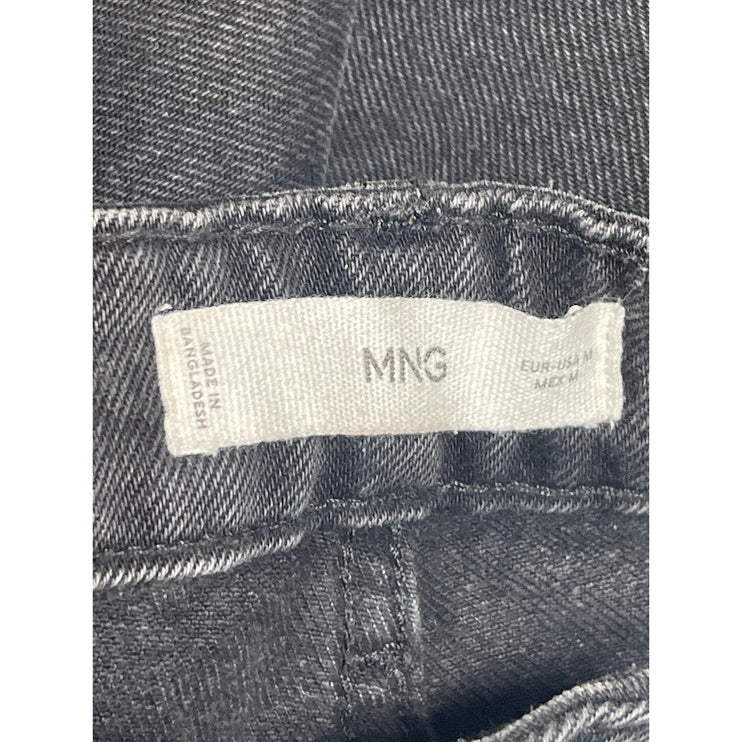 Mango MNG Women's Gray High Rise Pockets Mini Utility Denim Jeans A-Line Skirt M