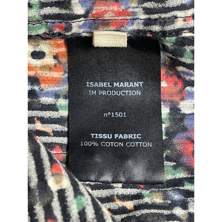 Isabel Marant Brenda Multicolor Floral Long Sleeve Button Down Shirt Top Sz S/M