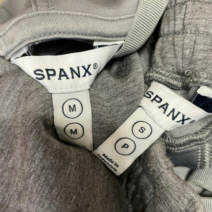 Spanx Women's Dark Gray Long Sleeve Hoodie Lounge Sweat Pants 2 Piece Set Size M